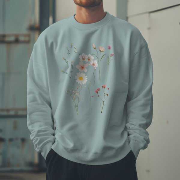 Premium Drop Shoulder Crewneck Floral Sweatshirt - Image 7