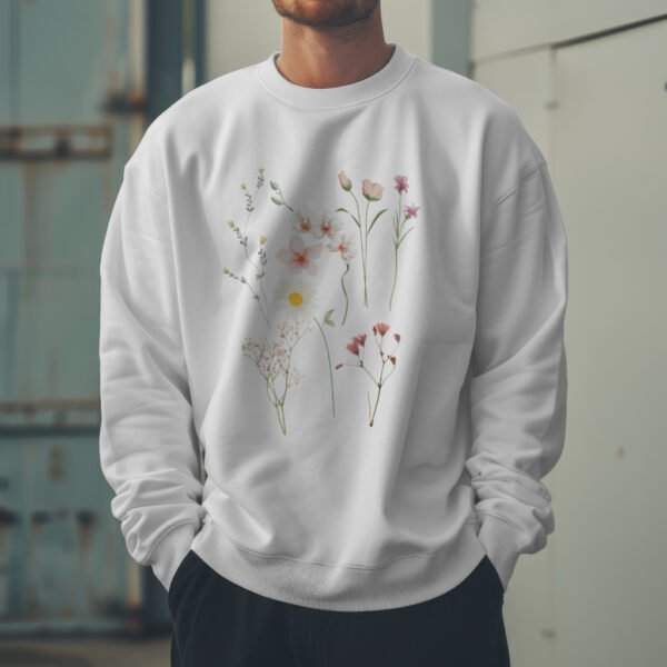 Premium Drop Shoulder Crewneck Floral Sweatshirt - Image 9