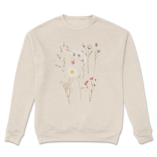 Premium Drop Shoulder Crewneck Floral Sweatshirt - Image 4