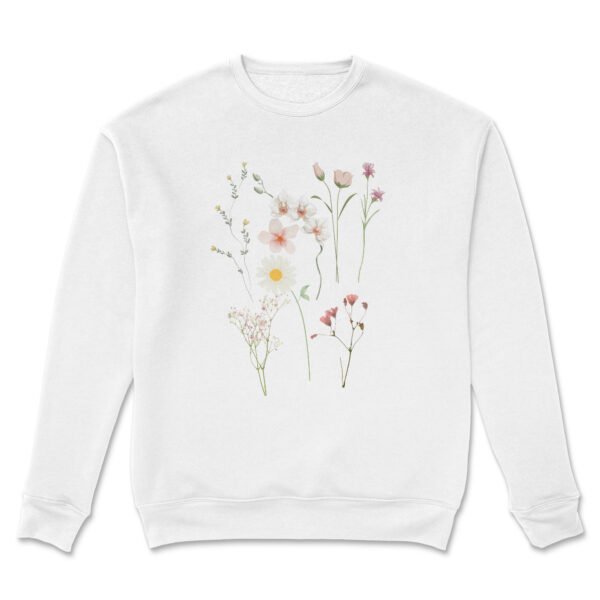 Premium Drop Shoulder Crewneck Floral Sweatshirt - Image 2