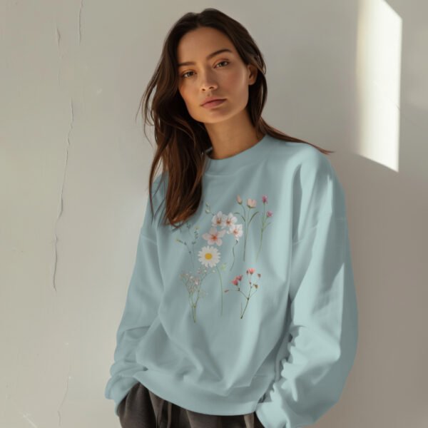 Premium Drop Shoulder Crewneck Floral Sweatshirt - Image 11