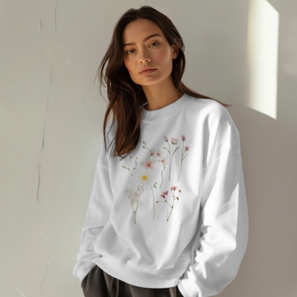 Premium Drop Shoulder Crewneck Floral Sweatshirt - Image 13
