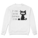 Premium Drop Shoulder Crewneck Sweatshirt – Sleepy Black Cat & Coffee