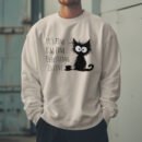 Premium Drop Shoulder Crewneck Sweatshirt – Sleepy Black Cat & Coffee