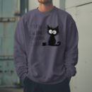 Premium Drop Shoulder Crewneck Sweatshirt – Sleepy Black Cat & Coffee