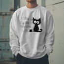 Premium Drop Shoulder Crewneck Sweatshirt – Sleepy Black Cat & Coffee