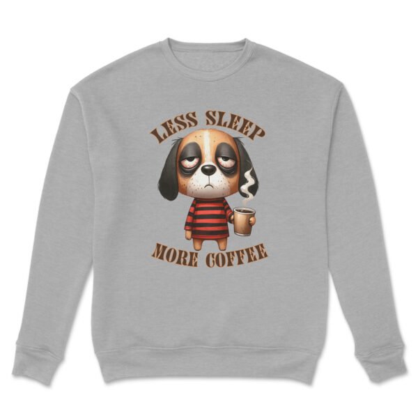 Premium Drop Shoulder Crewneck Sweatshirt – Less Sleep More Coffee Dog - Image 13