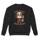 Premium Drop Shoulder Crewneck Sweatshirt – Less Sleep More Coffee Dog