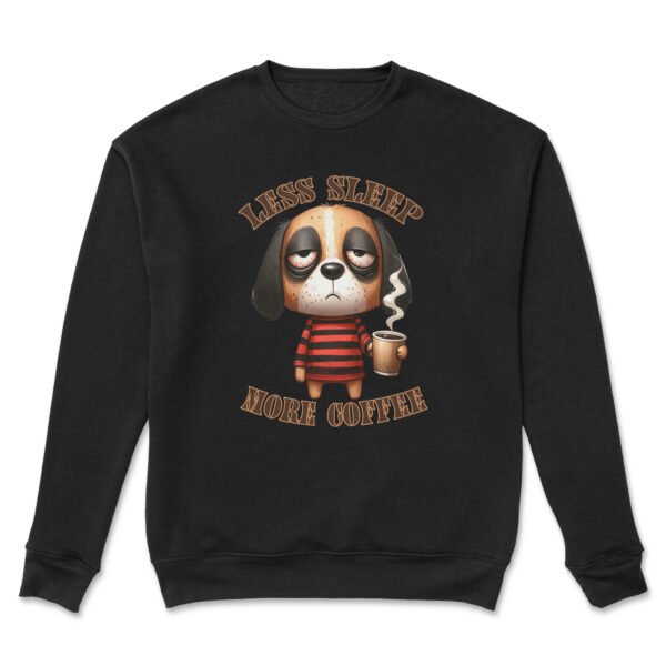 Premium Drop Shoulder Crewneck Sweatshirt – Less Sleep More Coffee Dog - Image 16