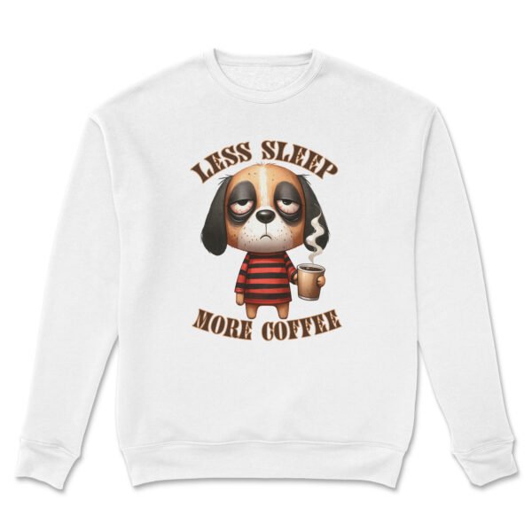 Premium Drop Shoulder Crewneck Sweatshirt – Less Sleep More Coffee Dog - Image 12