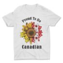 Premium Unisex Crewneck T-Shirt – Proud to be Canadian Sunflower Graphic Tee