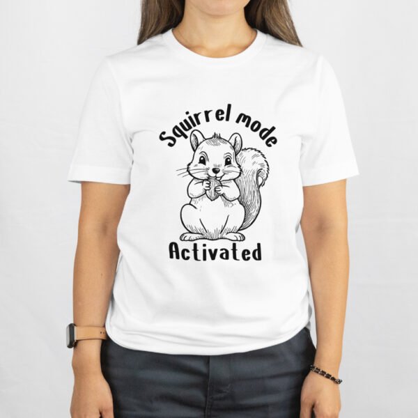 Premium Unisex Crewneck T-Shirt – 'Squirrel Mode Activated' Funny Graphic Tee - Image 6