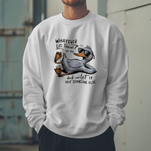 Premium Drop Shoulder Crewneck Sweatshirt – Chill Duck Funny Quote