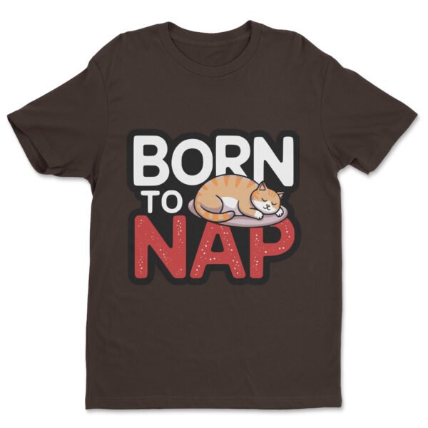 Premium Unisex Crewneck T-Shirt – 'Born to Nap' Funny Sleeping Cat Graphic Tee - Image 19