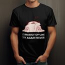 Premium Unisex Crewneck T-Shirt – 'Currently Offline, Try Again Never' Funny Graphic Tee