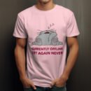 Premium Unisex Crewneck T-Shirt – 'Currently Offline, Try Again Never' Funny Graphic Tee