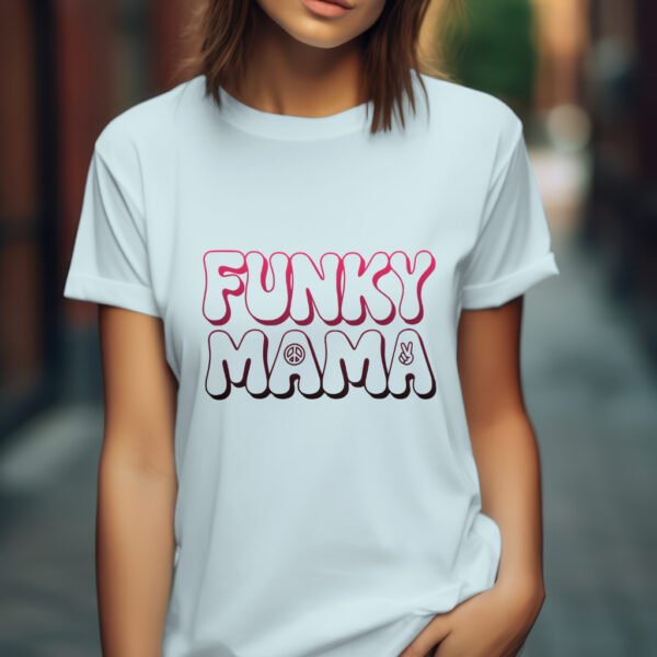 Premium Unisex Crewneck T-Shirt – 'Funky Mama' Graphic Tee - Image 2