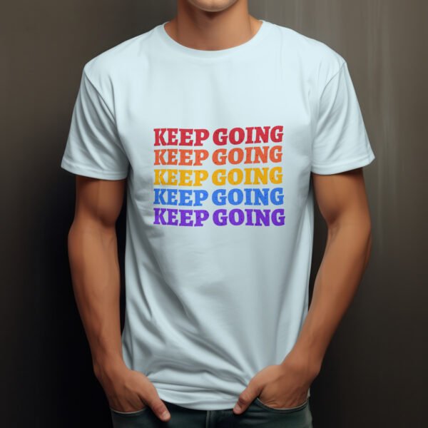 Premium Unisex Crewneck T-Shirt – 'Keep Going' Graphic Tee - Image 9