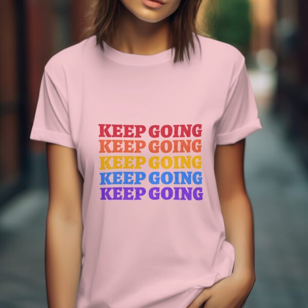 Premium Unisex Crewneck T-Shirt – 'Keep Going' Graphic Tee - Image 12
