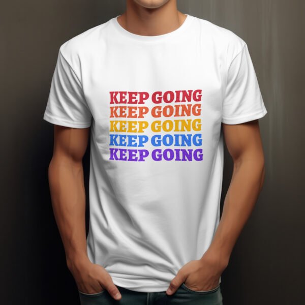 Premium Unisex Crewneck T-Shirt – 'Keep Going' Graphic Tee - Image 7