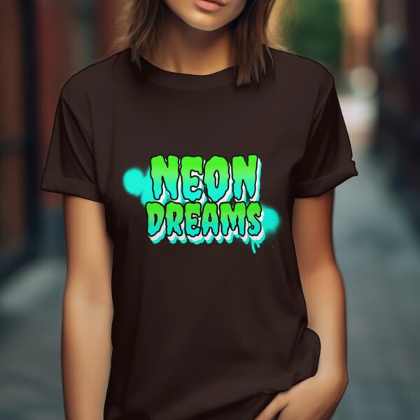 Premium Unisex Crewneck T-Shirt – 'Neon Dreams' Bold Graffiti-Style Graphic Tee - Image 6