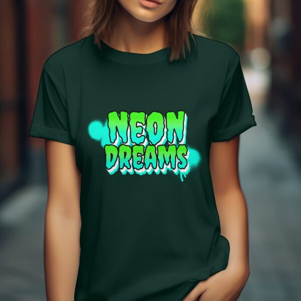 Premium Unisex Crewneck T-Shirt – 'Neon Dreams' Bold Graffiti-Style Graphic Tee - Image 4