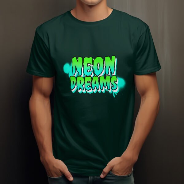 Premium Unisex Crewneck T-Shirt – 'Neon Dreams' Bold Graffiti-Style Graphic Tee - Image 3