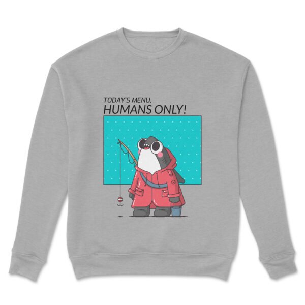 Premium Unisex Crewneck Sweatshirt – 'Today's Menu: Humans Only' Funny Shark Graphic Pullover - Image 15