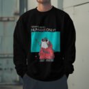 Premium Unisex Crewneck Sweatshirt – 'Today's Menu: Humans Only' Funny Shark Graphic Pullover