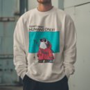 Premium Unisex Crewneck Sweatshirt – 'Today's Menu: Humans Only' Funny Shark Graphic Pullover