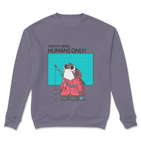 Premium Unisex Crewneck Sweatshirt – 'Today's Menu: Humans Only' Funny Shark Graphic Pullover - Image 16