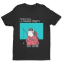 Premium Unisex Crewneck T-Shirt – 'Today's Menu: Humans Only' Funny Shark Graphic Tee