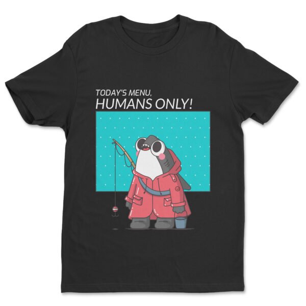 Premium Unisex Crewneck T-Shirt – 'Today's Menu: Humans Only' Funny Shark Graphic Tee - Image 14