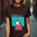 Premium Unisex Crewneck T-Shirt – 'Today's Menu: Humans Only' Funny Shark Graphic Tee