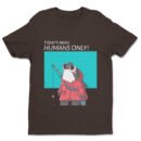 Premium Unisex Crewneck T-Shirt – 'Today's Menu: Humans Only' Funny Shark Graphic Tee
