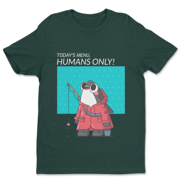 Premium Unisex Crewneck T-Shirt – 'Today's Menu: Humans Only' Funny Shark Graphic Tee - Image 17