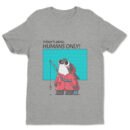 Premium Unisex Crewneck T-Shirt – 'Today's Menu: Humans Only' Funny Shark Graphic Tee