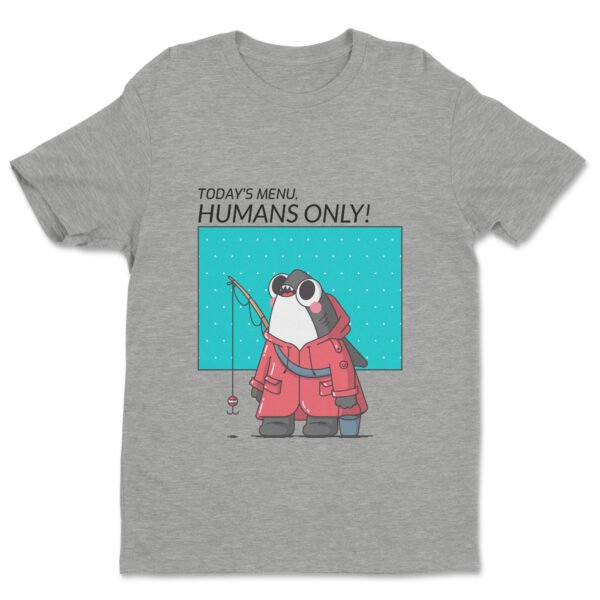 Premium Unisex Crewneck T-Shirt – 'Today's Menu: Humans Only' Funny Shark Graphic Tee - Image 18
