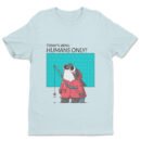 Premium Unisex Crewneck T-Shirt – 'Today's Menu: Humans Only' Funny Shark Graphic Tee