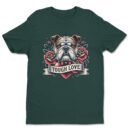 Premium Unisex Crewneck T-Shirt – 'Tough Love' Bulldog Graphic Tee