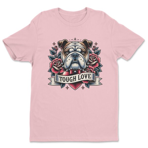 Premium Unisex Crewneck T-Shirt – 'Tough Love' Bulldog Graphic Tee - Image 16