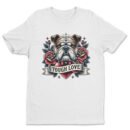 Premium Unisex Crewneck T-Shirt – 'Tough Love' Bulldog Graphic Tee
