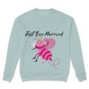 Premium Unisex Crewneck Sweatshirt – 'Just Bee Married' Cute Newlywed Bee Graphic Pullover