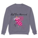 Premium Unisex Crewneck Sweatshirt – 'Just Bee Married' Cute Newlywed Bee Graphic Pullover