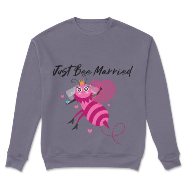 Premium Unisex Crewneck Sweatshirt – 'Just Bee Married' Cute Newlywed Bee Graphic Pullover - Image 7