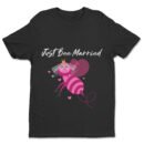 Premium Unisex Crewneck T-Shirt – 'Just Bee Married' Funny Newlywed Bee Graphic Tee