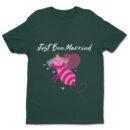 Premium Unisex Crewneck T-Shirt – 'Just Bee Married' Funny Newlywed Bee Graphic Tee
