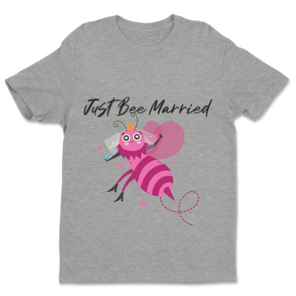 Premium Unisex Crewneck T-Shirt – 'Just Bee Married' Funny Newlywed Bee Graphic Tee - Image 8