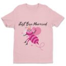 Premium Unisex Crewneck T-Shirt – 'Just Bee Married' Funny Newlywed Bee Graphic Tee